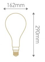 Lampe Filament Métallique Spirale Géante 290 mm 24W E27 2000K 80Lm Ambrée (24976)