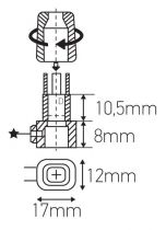 Serre-câble Raccord femelle longueur filetage 10.5mm T.115°C (231029)