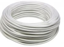 Câble textile rond Blanc' 2x0.75mm², roule de 25 m (237893)