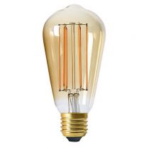 Ampoule Edison filament LED 6W E27 2100K 390Lm dimmable Ambrée (715981)