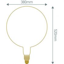 Ampoule Globe géant G380 filament LED twisted 8W E40 2000K 400Lm dimmable Ambrée (716700)