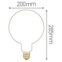 Ampoule Globe géant G200 filament LED twisted 6W E27 2000K 240Lm dimmable Smoky (716699)