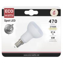 ECOWATTS - Spot LED 6W E14 2700K 470lm opaline 120°