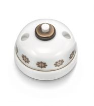 Bouton poussoir arrondi en porcelaine décor marron/or de la collection Garby de Fontini (30310632)