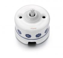 Bouton poussoir rotatif en porcelaine décor bleu/argent de la collection Garby de Fontini (30328611)