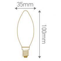 Ampoule Flamme C35 filament LED 5W E14 2200K 420Lm dimmable Ambrée (713515)