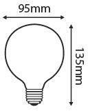 Ampoule Globe G95 Filament LED TWISTED 5W E27 2000K 260lm Ambrée (716601)