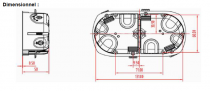 Boîte d\'encastrement cloison sèche à vis spécial bbc - 2 postes - horizontal/vertical - profondeur 50mm - entraxe 71mm (52065)