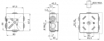 Boîtes de dérivation avec couvercle bas à pression ip44 - dimension interne 80x80x40 - parois avec passe-fils - gwt690ºc (GW4405