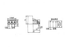 Bornier male coude embrochable - 8 poles (TENM08/9)