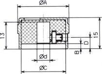 Bouton aluminium d:15