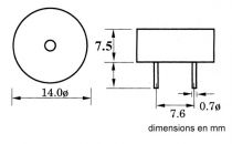 Buzzer electronique ci 3-16vcc / 8ma type ci (SV8)