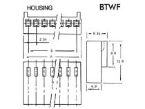 Connecteur avec cable pour ci - femelle - 6 contacts / 20cm (BTWF6)