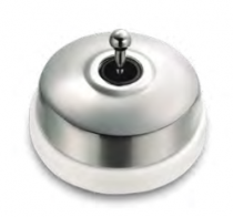 Dimbler va-et-vient en métal couleur chrome brillant, corps en porcelaine blanche (60308682)