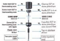 Double fonction Isolateur et serre câble pour montage en Classe 2 - pour câble rond 2x075mm² (142508