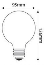 Ecowatts - Globe G95 Filament LED 4W E27 2200K 320Lm Dimmable Ambrée (998682)