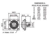 Embase a bride etanche ip 68 standard femelle 3 contacts