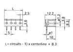 Embase connection ci male horizontale 5 poles