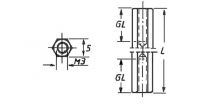 Entretoise en acier 15mm - m2.5 (BUS25FF15)