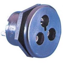 Fiche cylindrique male coudee 3 poles 3a/250vac