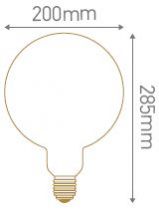 Globe G200 Filament LED TWISTED 6W E27 2000K 300Lm Dimmable Ambrée (716627)