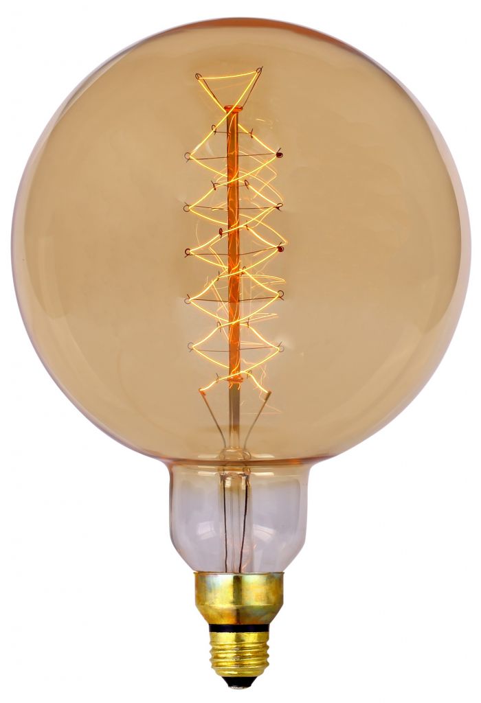 Ampoule E27 Globe 200 mm de diamètre à filament spirale métal