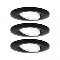 HomeSpa Spot encastré LED Calla Kit de base orientable IP65 rond 90mm 3x6,5W 3x680lm 230V 4000K Noir mat (99991)