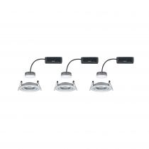 Kit de 3 spots encastrés LED Coin Slim IP23 rond 6,8 W alu à intensité variable et orientables (93903)