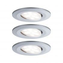 Kit encastrés Calla BBC/IP65 gradable rond orientable LED 3x560lm 4000K 6,5W 230V chrome mat (99933)