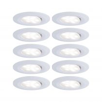 Kit encastrés Calla BBC/IP65 rond orientable 10x680lm tunable white 6W 230/12V Blanc dépoli (99922)