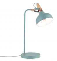 Lampe à poser Neordic Juna 1 flamme Vert satiné / Cuivre / Bois (79651)