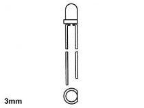 Led 3mm - vert diffusant - 20mcd (LED3GLN)