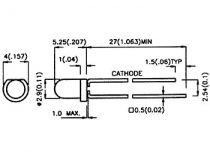 Led 3mm - vert diffusant - 20mcd (LED3GLN)