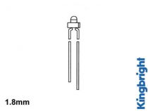 Led standard 1.8mm - jaune diffusant (L-2060YD)