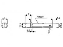 Led standard 3mm - rouge diffusant (L-34HD)