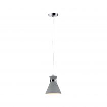 Luminaire en suspension Verve IP44 1 flamme Béton/Chrome (70890 )