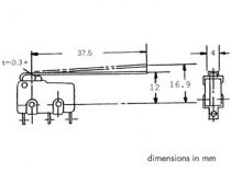 Microrupteur 5a, long levier de commande (MS5-L)