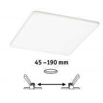 Panneau encastré LED Veluna VariFit IP44 gradable sur 3niveaux carré 215x215mm 22W 4000K Satiné (93066)