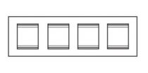 Plaque lux -  en technopolymère - 2+2+2+2 modules horizontal - noir toner - chorus