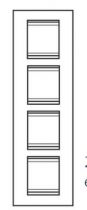 Plaque lux -  en technopolymère façon cuir - 2+2+2+2 modules vertical - blanc - chorus