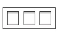 Plaque lux -  en technopolymère métallisé - 2+2+2 modules horizontal - chrome - chorus