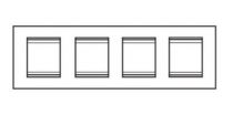 Plaque lux - en verre - 2+2+2+2 modules horizontal - aigue-marine - chorus