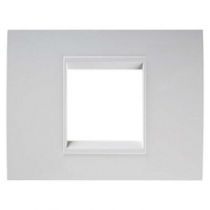 Plaque lux rectangulaire - en métal - 2 modules - blanc monochrome - chorus