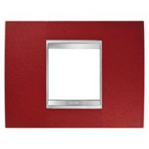 Plaque lux rectangulaire - en métal - 2 modules - rouge glamour - chorus