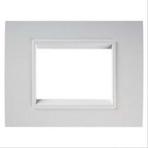 Plaque lux rectangulaire - en métal - 3 modules - blanc monochrome - chorus