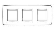 Plaque one - en technopolymère métallisé - 2+2+2 modules horizontal - or - chorus
