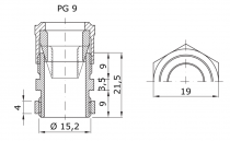 Presse-étoupe en polymère antichoc gris RAL7035 PAS PG 9 pour câbles de 6 A 8mm IP66 (GW52002)