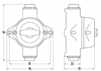 Prise boite de derivation horizontale pour piece humide ip44 bakelite (100830)