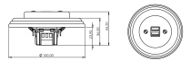 Prise HDMI + prise RJ45 UTP Cat 6 en porcelaine noire de la collection Garby Colonial de Fontini (31728272)