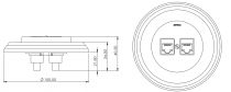 Prise RJ45 STP Cat 6A double en porcelaine noire de la collection Garby Colonial de Fontini (31761272)